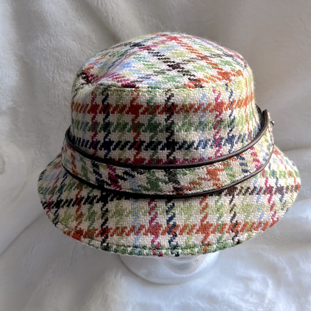 COACH || Tattersall Crusher Multicolor Winter Bucket Hat. Sz. S/P - Picture 2 of 16